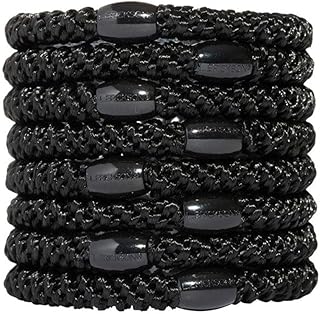 L. Erickson Grab & Go Ponytail Holders, Black, Set of Eight - Exceptiona...