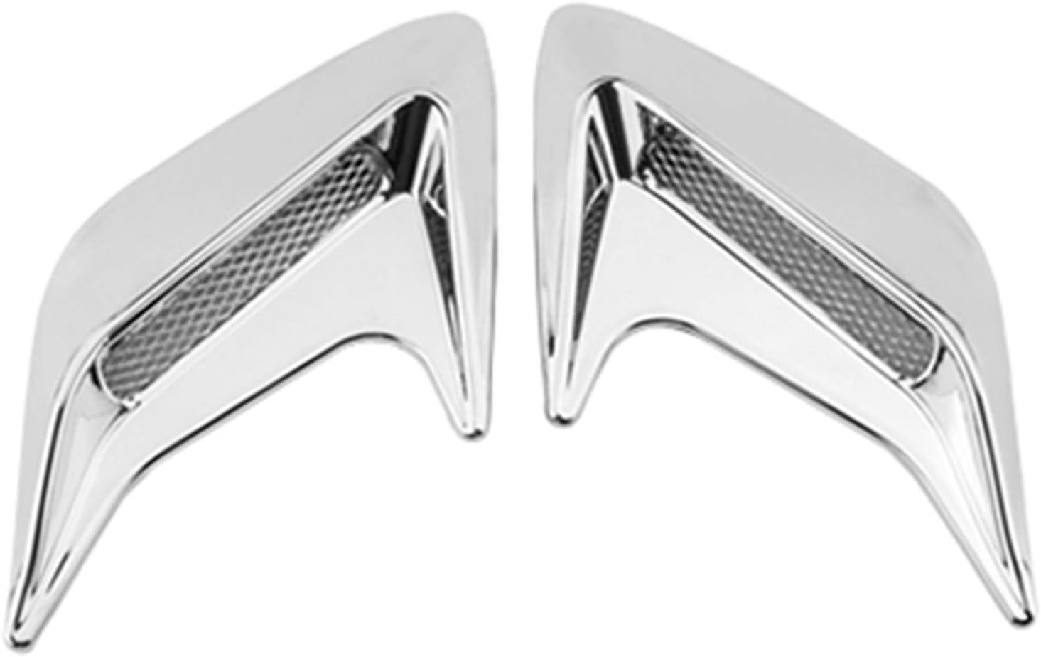 Hood Scoops 2 Pcs Black Hood Scoops Vents Universal Car Decorative, Turbo Bonnet Vent Cover ABS Flow Intake DIY Stickers (Color : Silver)