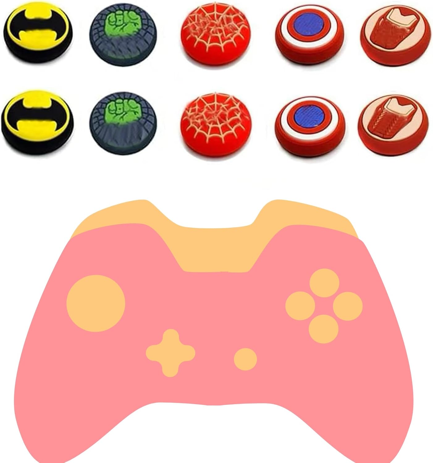 10Pcs Analog Thumb Grip Stick Cover, Wireless Controllers Game Remote Joystick Cap, Fantastic Non-Slip Silicone Handle Protection Cover for PS5/PS4/Xbox one/360/NS PRO