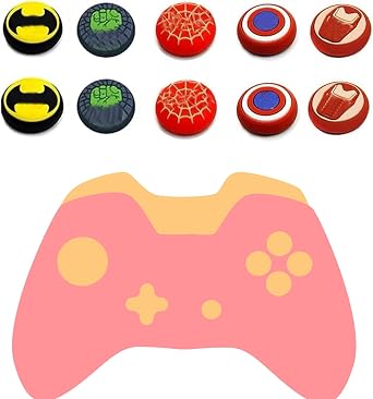 10Pcs Analog Thumb Grip Stick Cover, Wireless Controllers Game Remote Joystick Cap, Fantastic Non-Slip Silicone Handle Protection Cover for PS5/PS4/Xbox one/360/NS PRO
