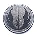 Produktbild KingNew Aufnäher, gesticktes Star Wars Jedi-Abzeichen mit Befestigungsmittel, für Airsoft und Paintball (grau)