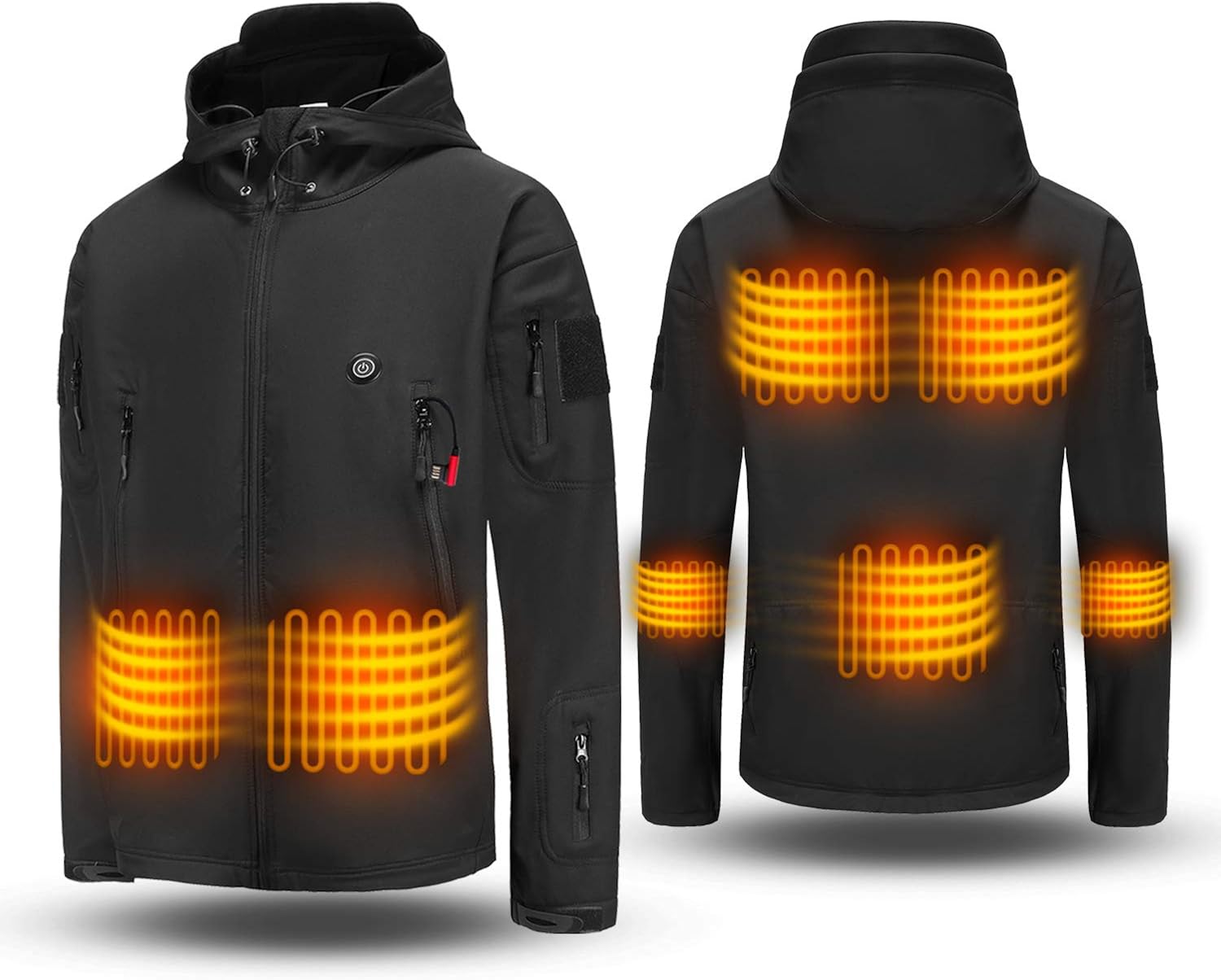 ADITOMO Heated Jacket with 16000mAh Battery Pack Unisex Soft Shell Heated Hoodie