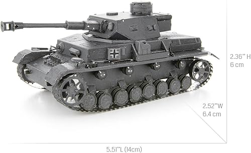 Miniatura 7 de Metal Earth Fascinations Premium Series Panzer IV Tank 3D Kit de modelo de metal con pinzas