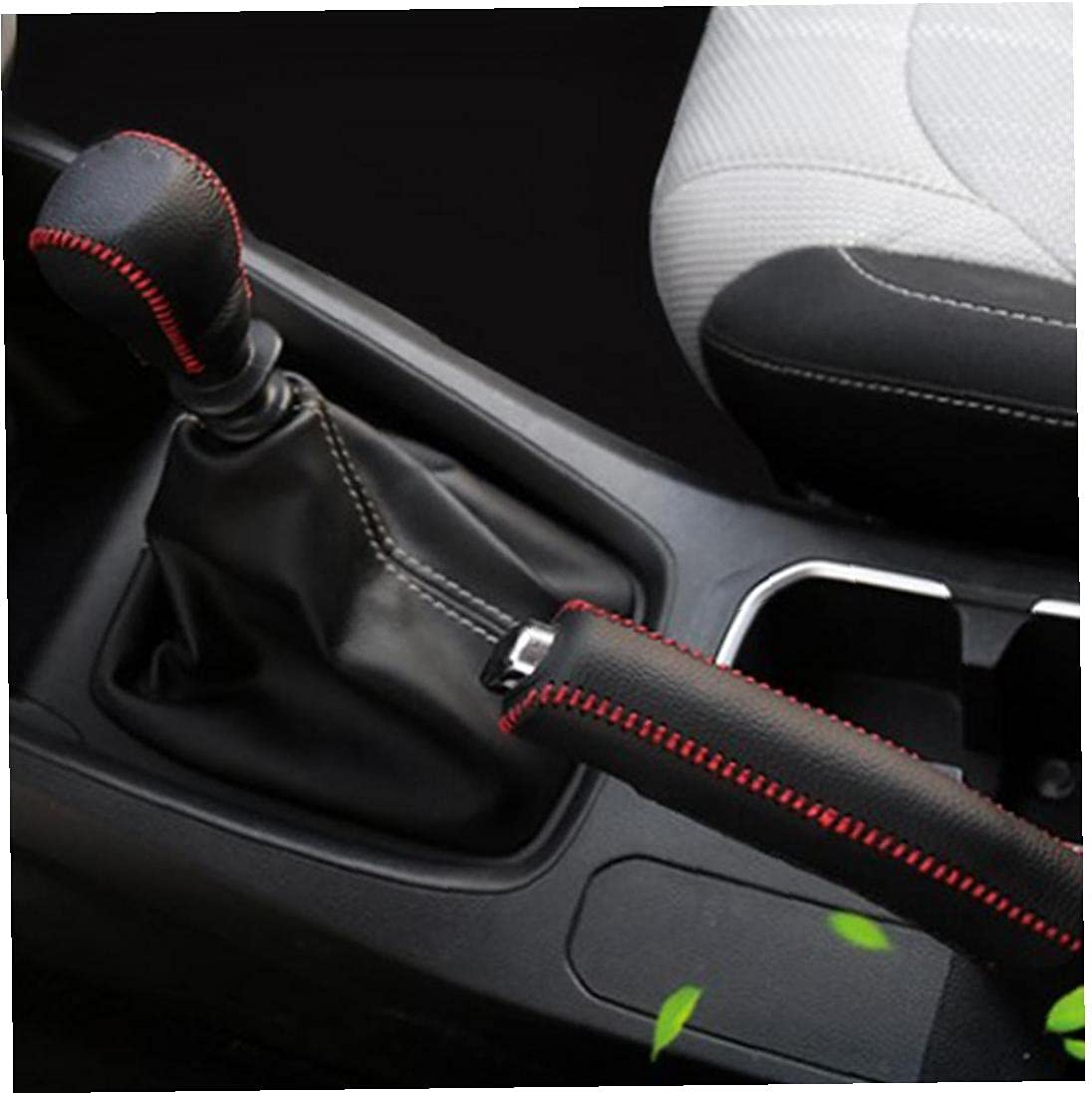 1set Cuir Cuir Bouton Couvercle Couvercle Handbrake Handbrake Hands antidérapant Parking Main Frein Poignées de Frein à Main pour Universal Auto