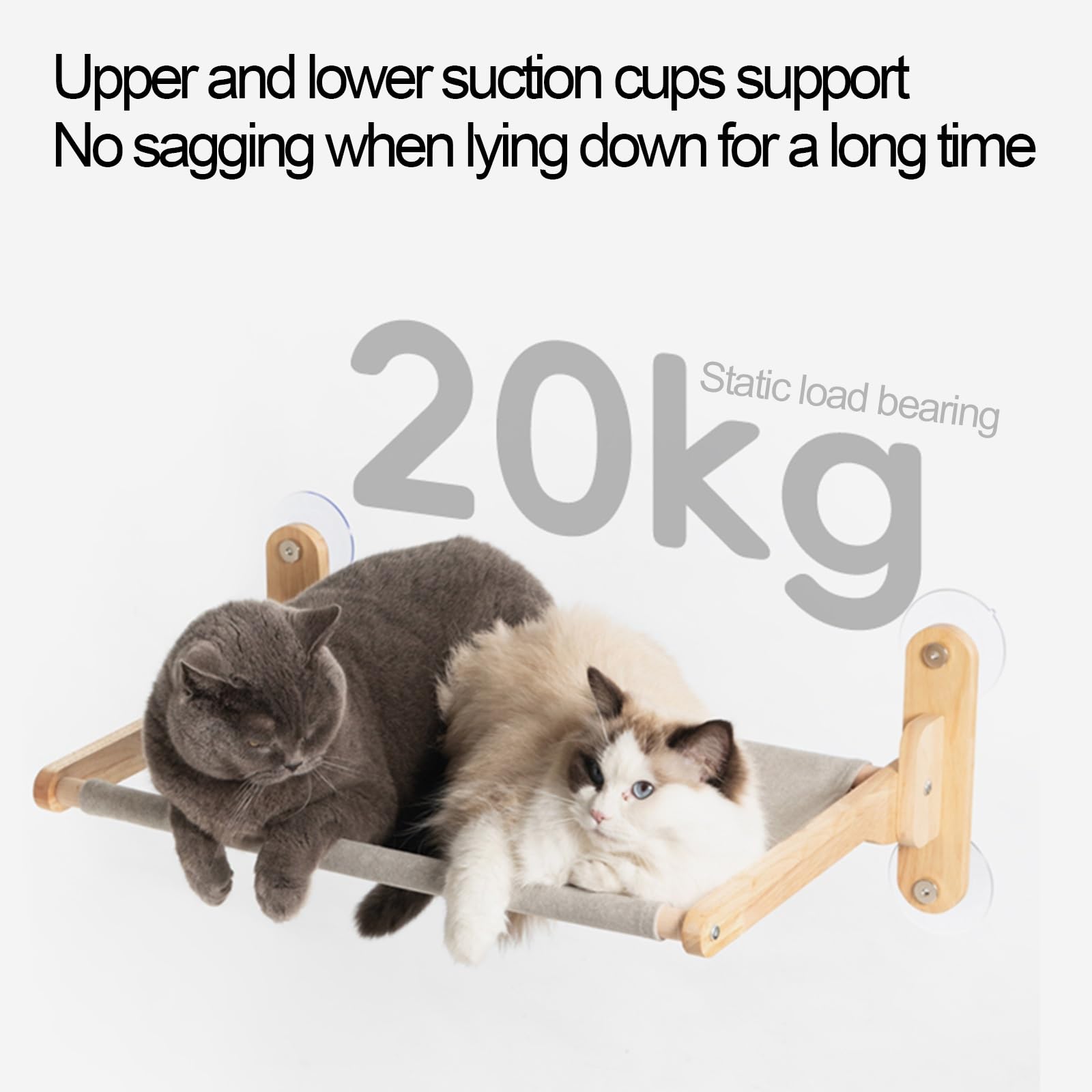 Lit pour Chat, Hamac de FenêTre, Grattoir Chat Mural, avec 4 Ventouses Puissantes pour Bronzer, Faire La Sieste et Profiter de La Vue(45x36.5x20cm)