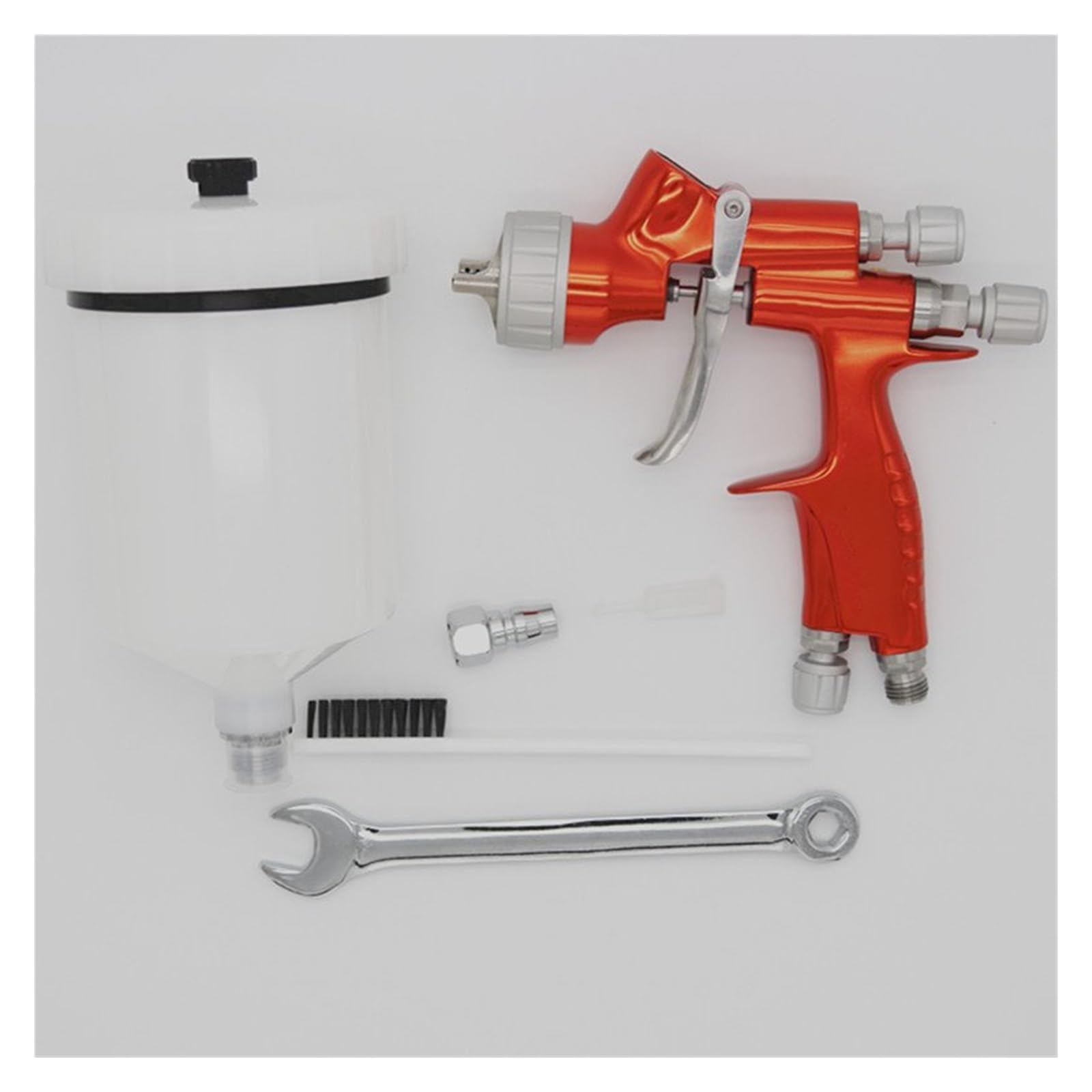 Pistolet de pulvérisation peinture acier inoxydable 1.3mm adaptateur réservoir de mélange