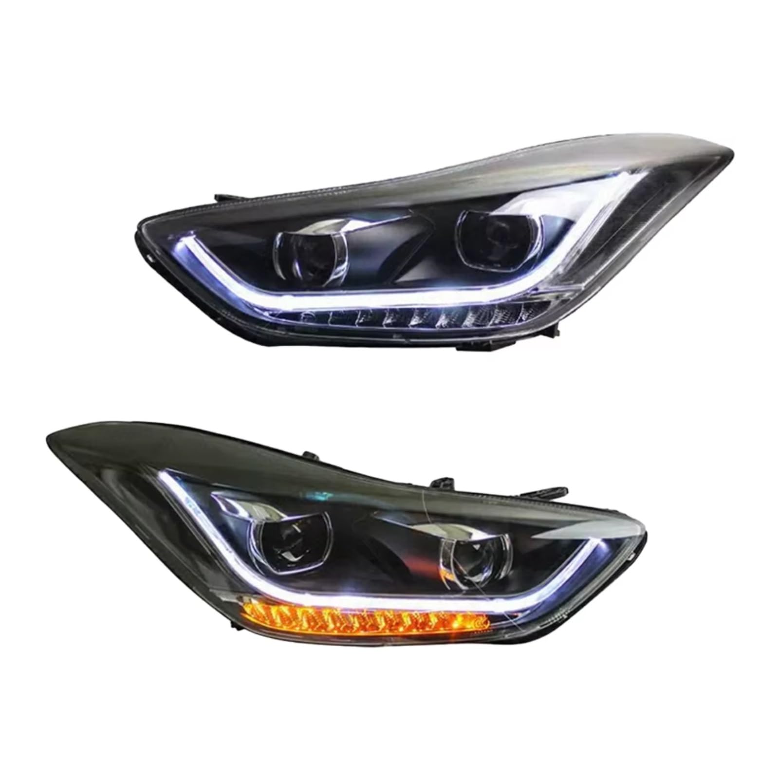 Compatibile Con Hyundai Per Elantra 2011 2013 2014 2015 2016 2016 Fari DRL Indicatori Di Direzione Abbaglianti Angel Eye Lente Del Proiettore Gruppo Fari Abete