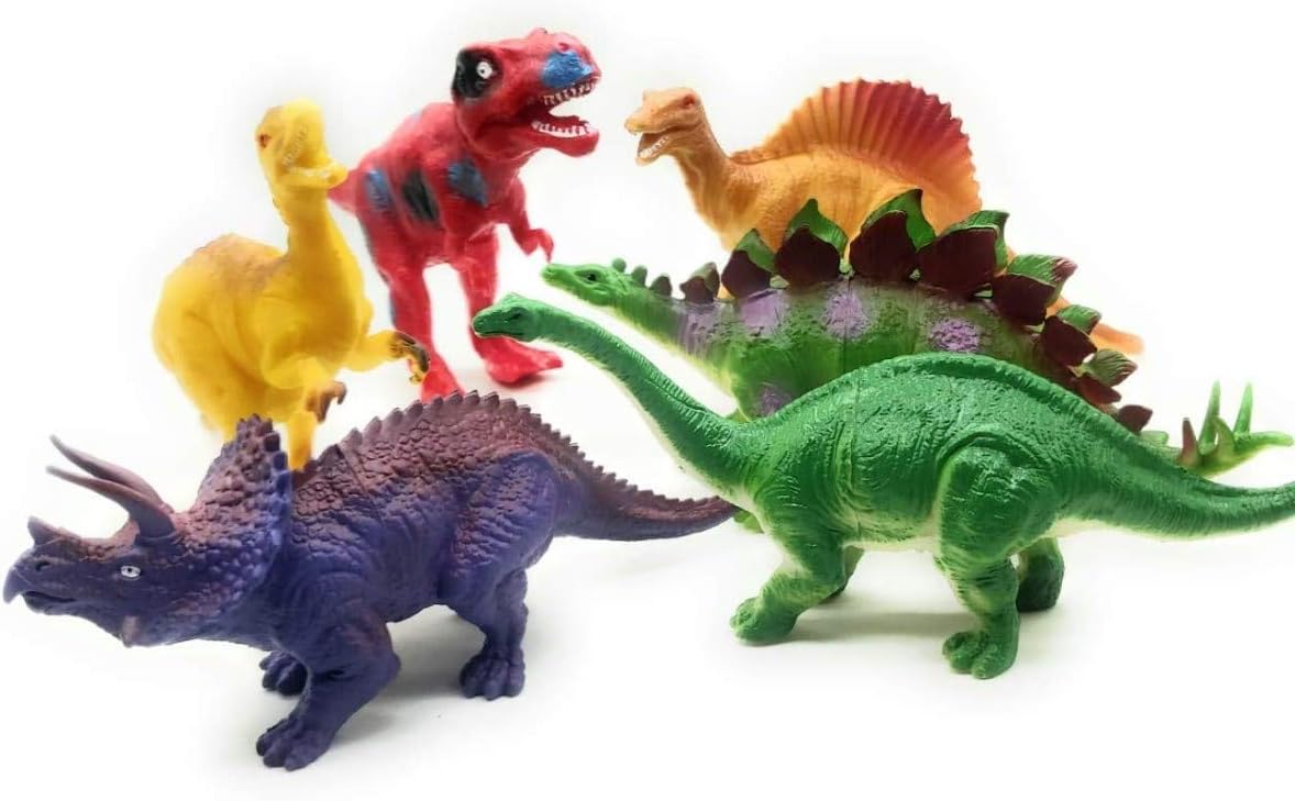 AdiChai - Non Toxic Dinosaur Toys for Kids Above 3 Years - Set of 8 Dinosaurs