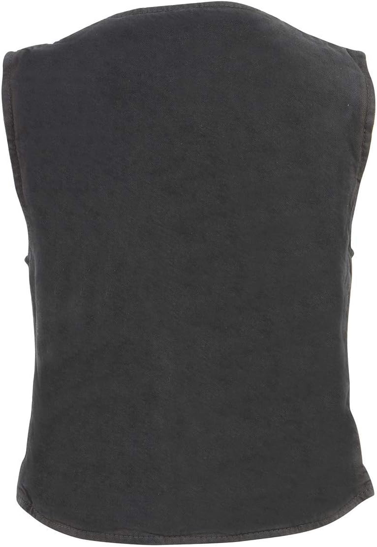 Milwaukee Leather DM1246 Women's Black 'V-Neck Collar' Denim Vest - 2X-Large