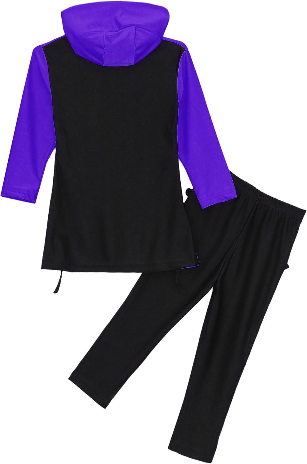 Baby Girls 2Pcs Modest Muslim Swimsuit Hooded Hijab Swim Top+Pants Full Cover Conservative Burkini Swimwear