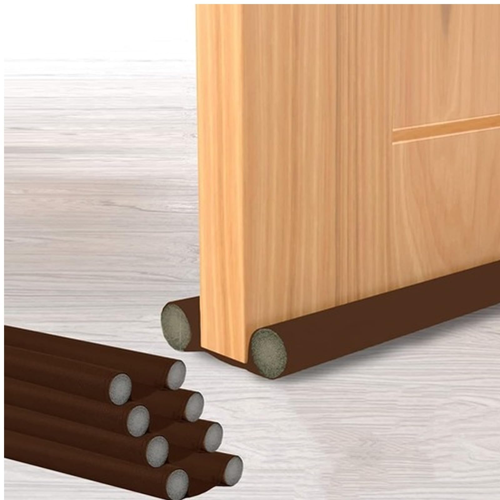 4PACK Waterproof Door Bottom Sealing Strip Guard – 42 Inch | Under Door Draft Stopper & Noise Blocker | Dust, Insect & Cold Air Block Door Seal | Waterproof Door Gap Filler for Home (Brown)-image-9