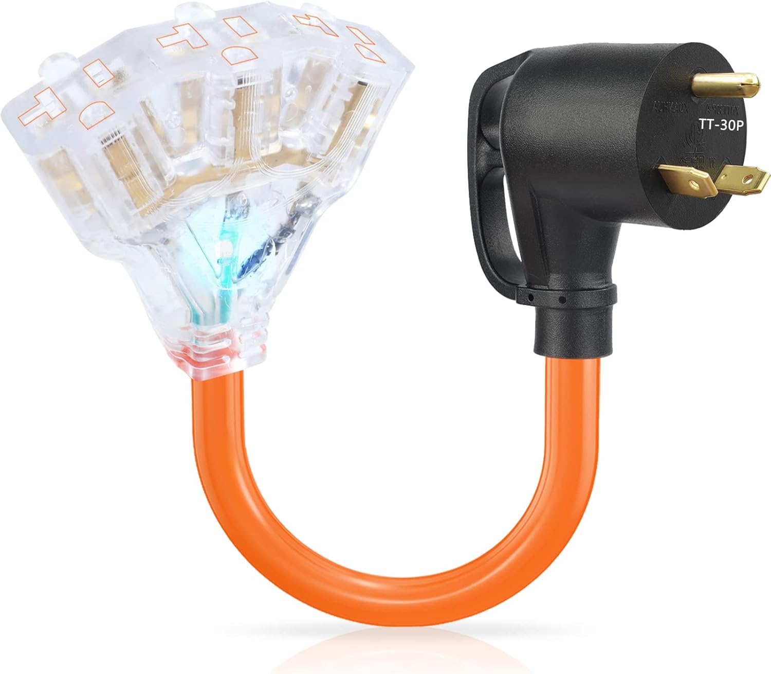 boeemi 30 Amp to 110 Adapter Rv Plug Adapter,30 Amp TT30P to 3X 515R