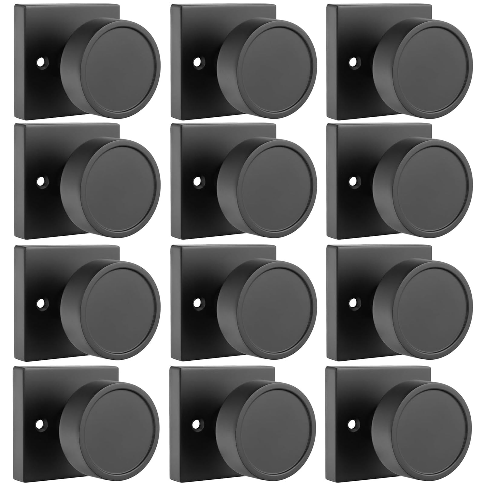 Haidms Black Dummy Door Knobs, No-Turning Dummy Knob for Closet, 12 Pieces