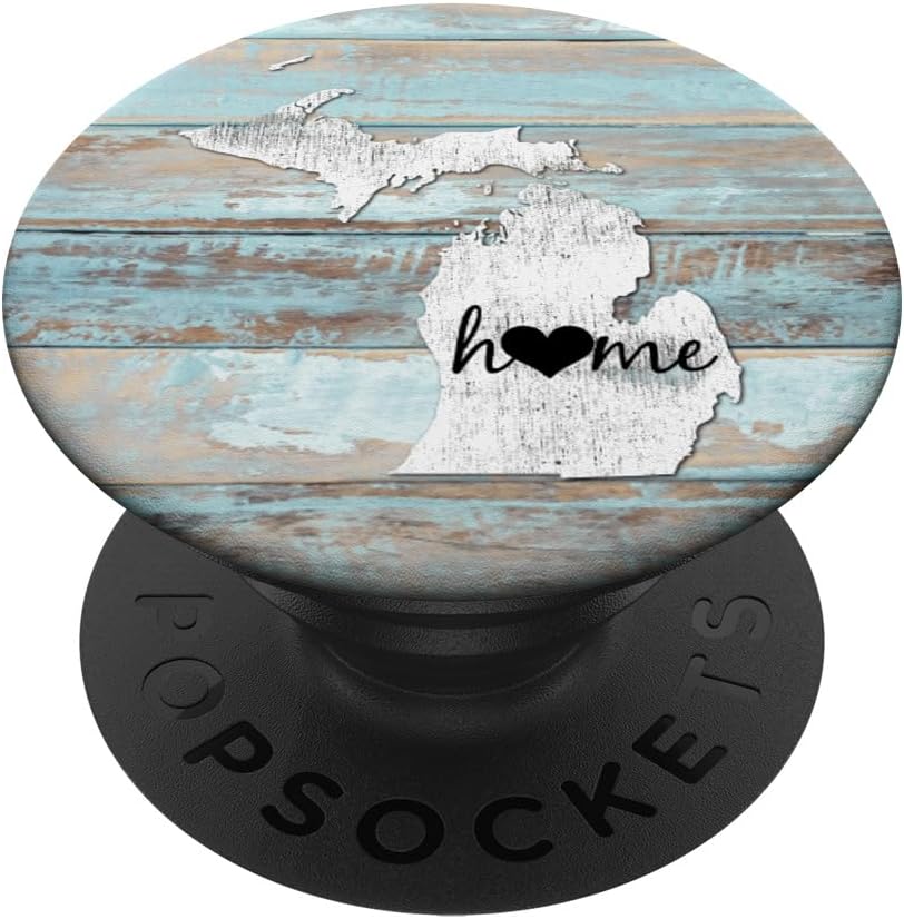 Michigan Rustic Home Pride US State Distressed Look PopSockets PopWallet for MagSafe