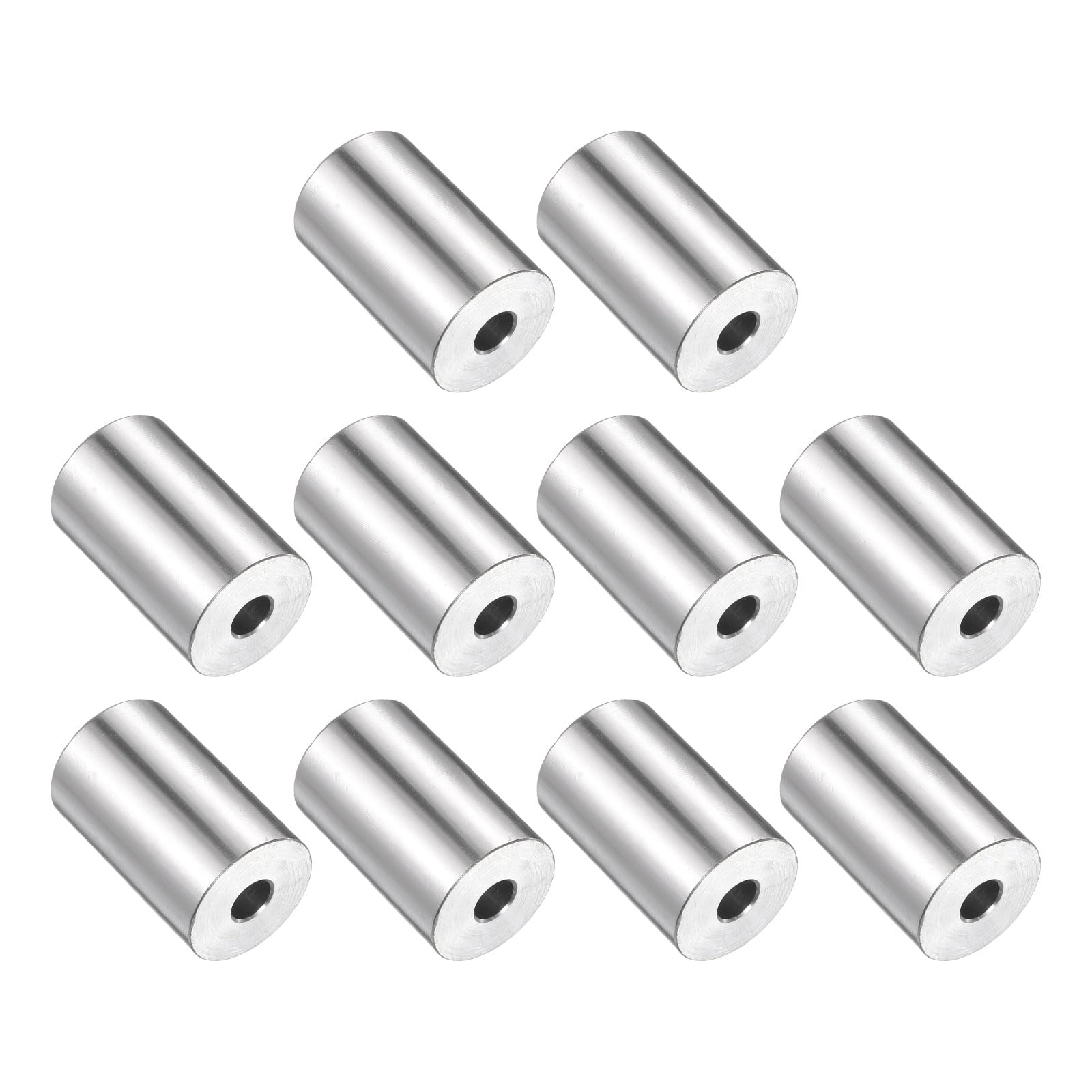 uxcell 10pcs Stainless Steel Spacer 1/4" Bore x 3/4" OD x 1-1/4" Length Screw Bushing Plain Finish Round Metal Spacer for M6 Screws Bolts and Rods