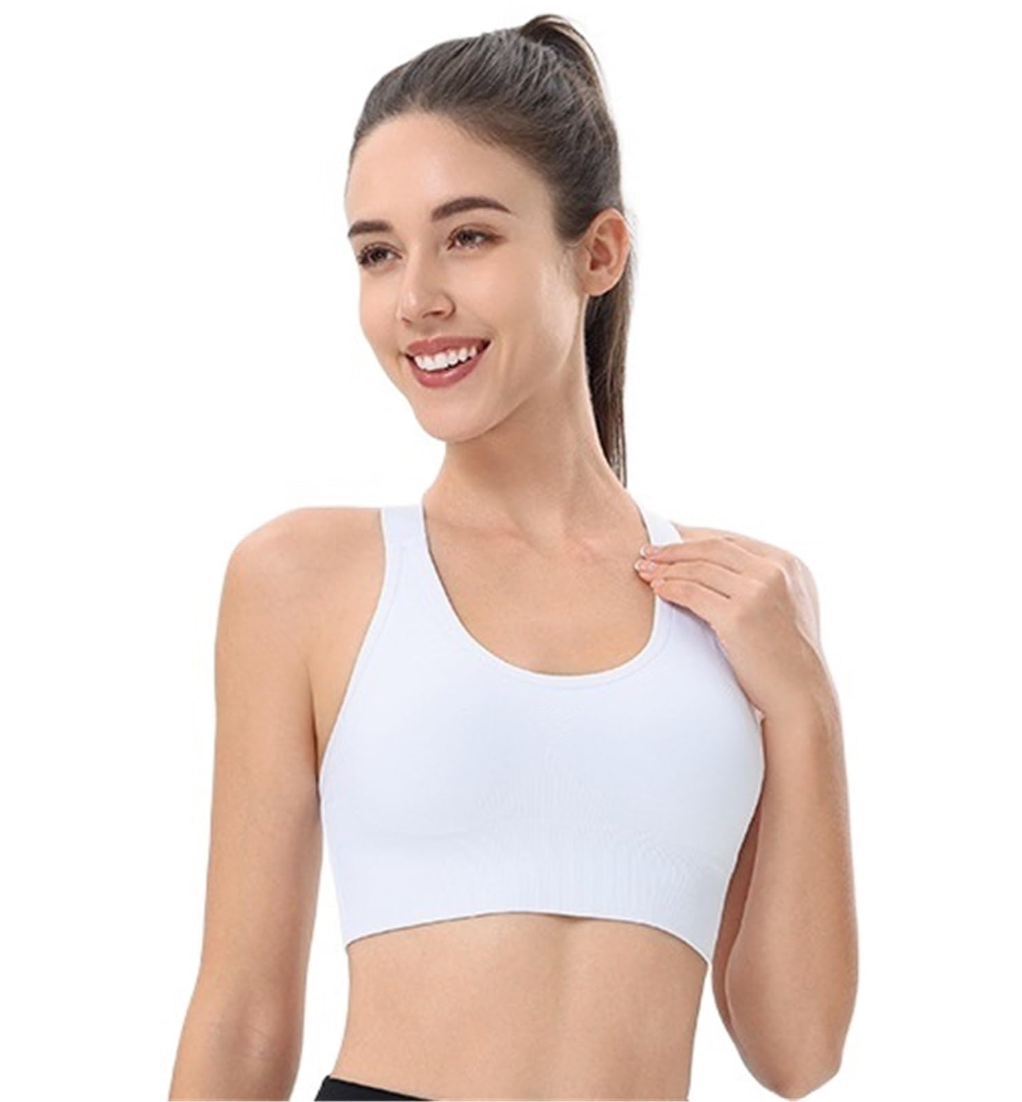 Sujetador Deportivo Suave Sujetador Deportivo Ajustable For Mujer, Conjunto De Soporte Alto con Espalda Cruzada, Acolchado For Fitness para Yoga Entrenamiento
