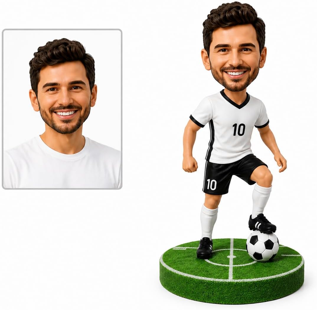 Custom Soccer Figurine from Photo, Personalized Handmade Gift