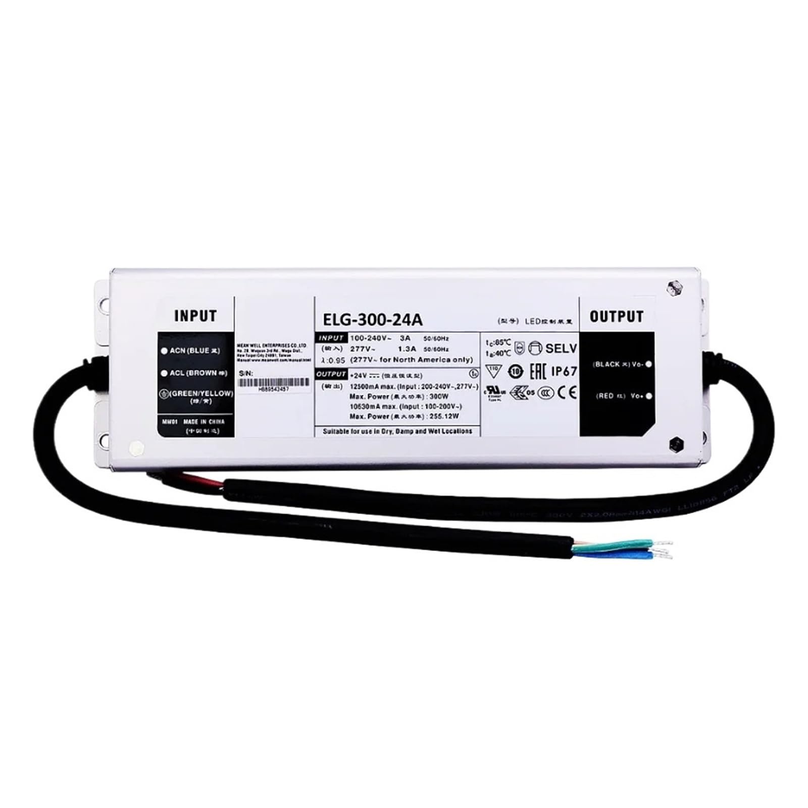 BRODEFUP ELG-300 ELG-300-12A ELG-300-24A 300W Constant Voltage + Constant Current LED Driver(ELG-300-12A)