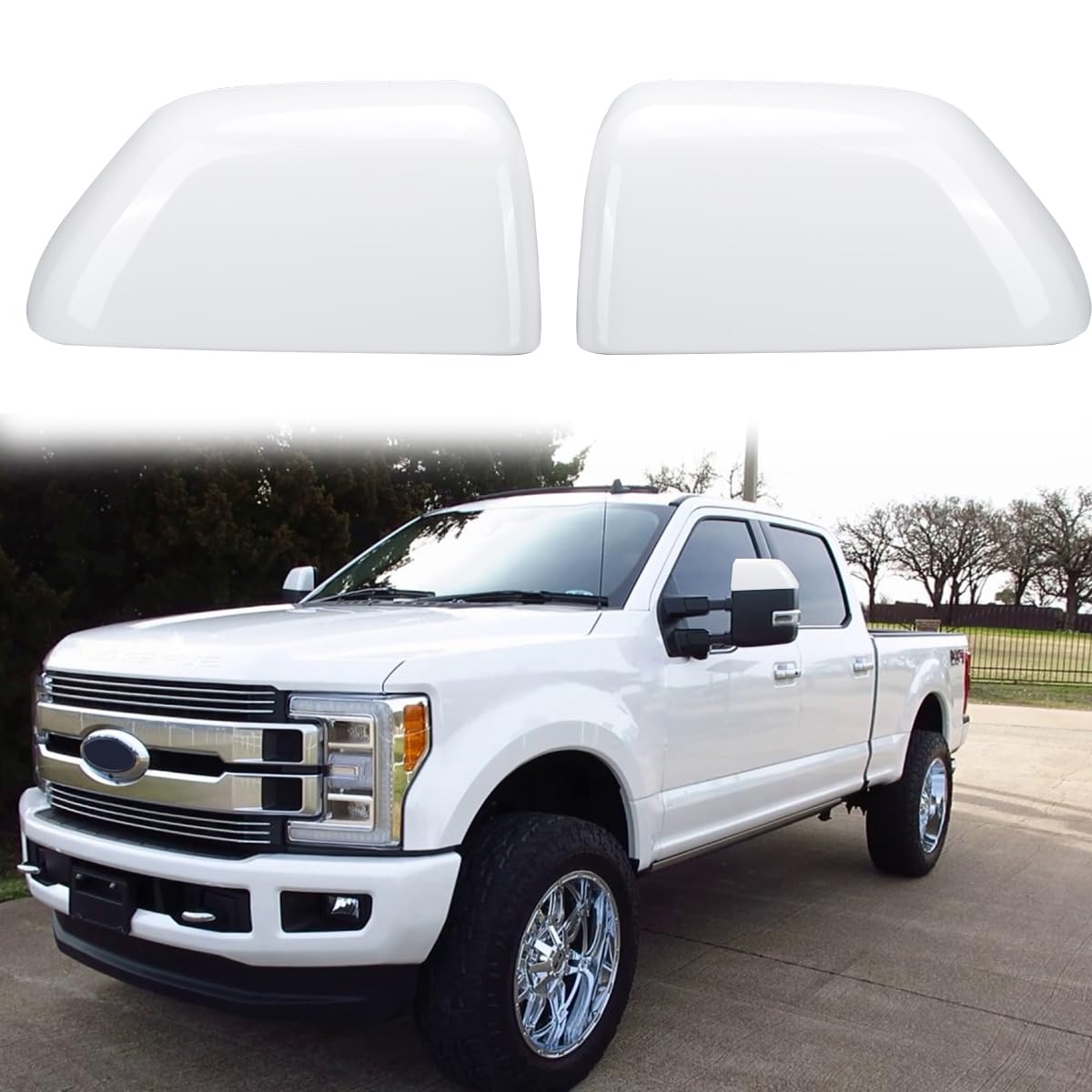 Aazon.co: Car Carbon Fiber Rear View Door Irror Cover Cap | Copatible With 2017-2024 F250 - View #2