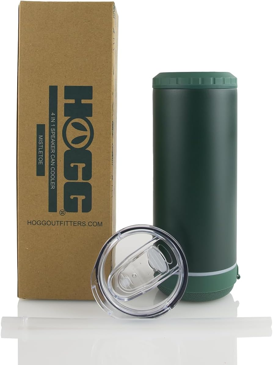 Hogg Bluetooth Tumbler 4 in 1 Can Cooler - Mistletoe, Universal Can Cooler for Drinks, Bluetooth Speaker Cup, Stainless Steel Tumbler with Speaker, Beer Holder, Beer Accessories - Image 2