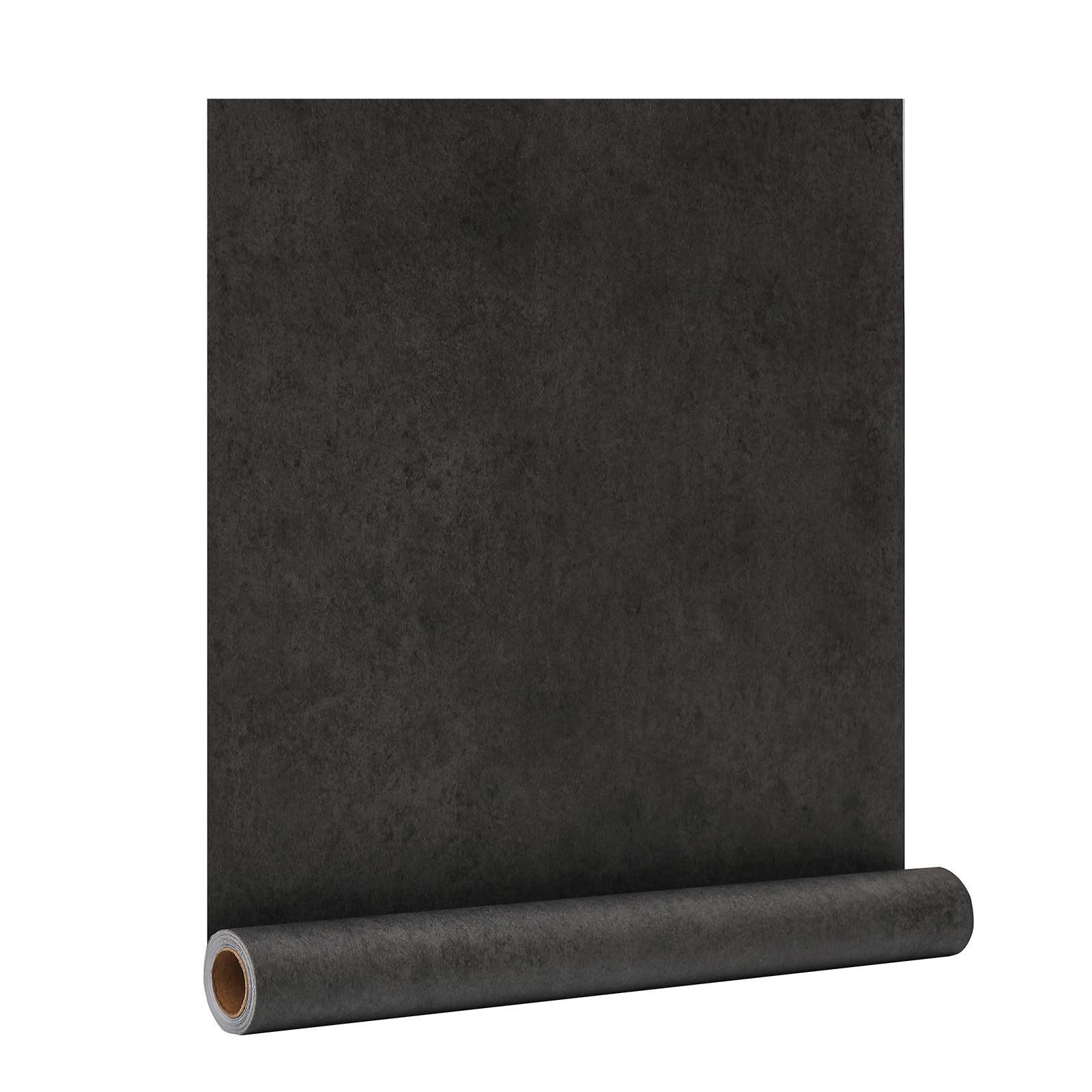 Black Grey Concrete Cement Peel and Stick Wallpaper Contact Paper 3D Matte Textured Self Adhesive Thicken Removable Waterproof for Cabinets Furniture Bedroom Livingroom