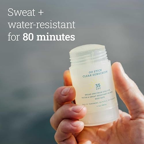 Miniatura 4 de Oars + Alps Go Stick Clear SPF 35 Protector solar facial, cuidado de la piel impregnado con vitamina E y antioxidantes, resistente al agua y al