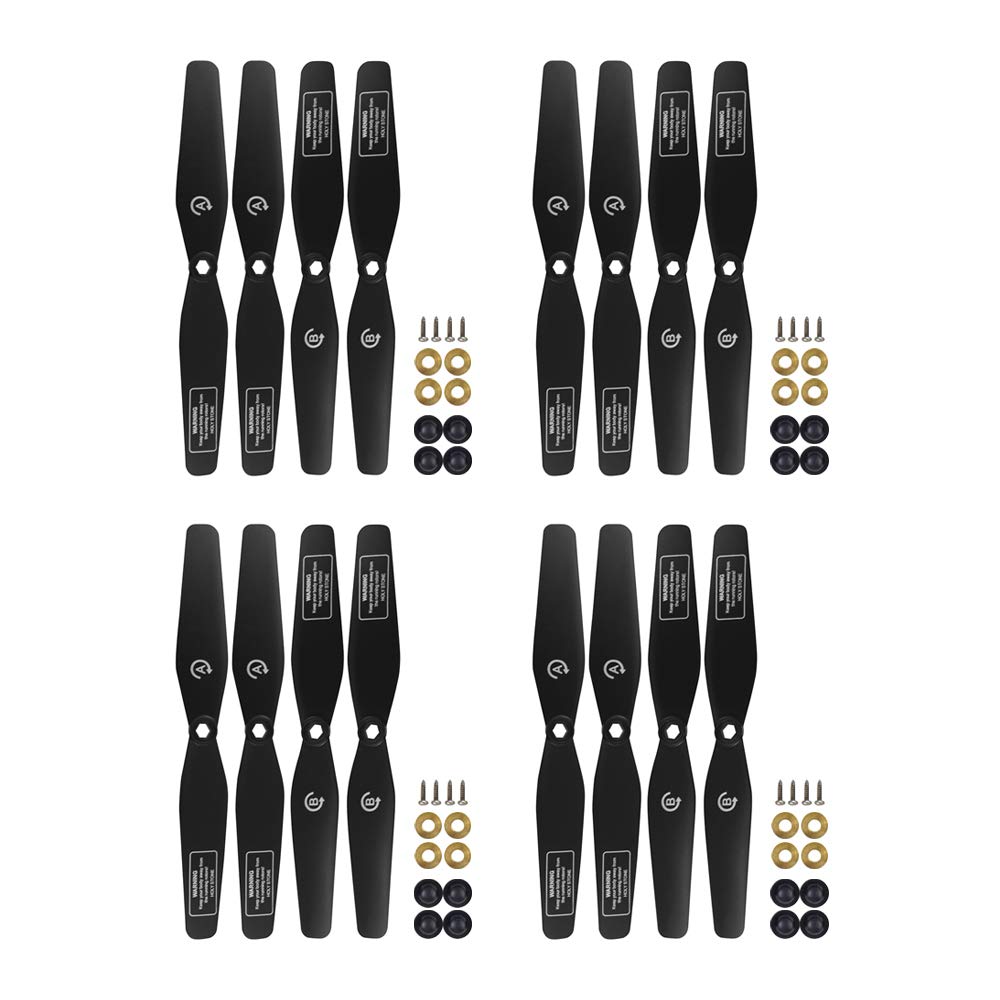 PUOO Accessory 16PCS Black Propeller for SJRC S20W S30W T18 H301S T25 HS110D HS110G HS120D Remote Control Drone