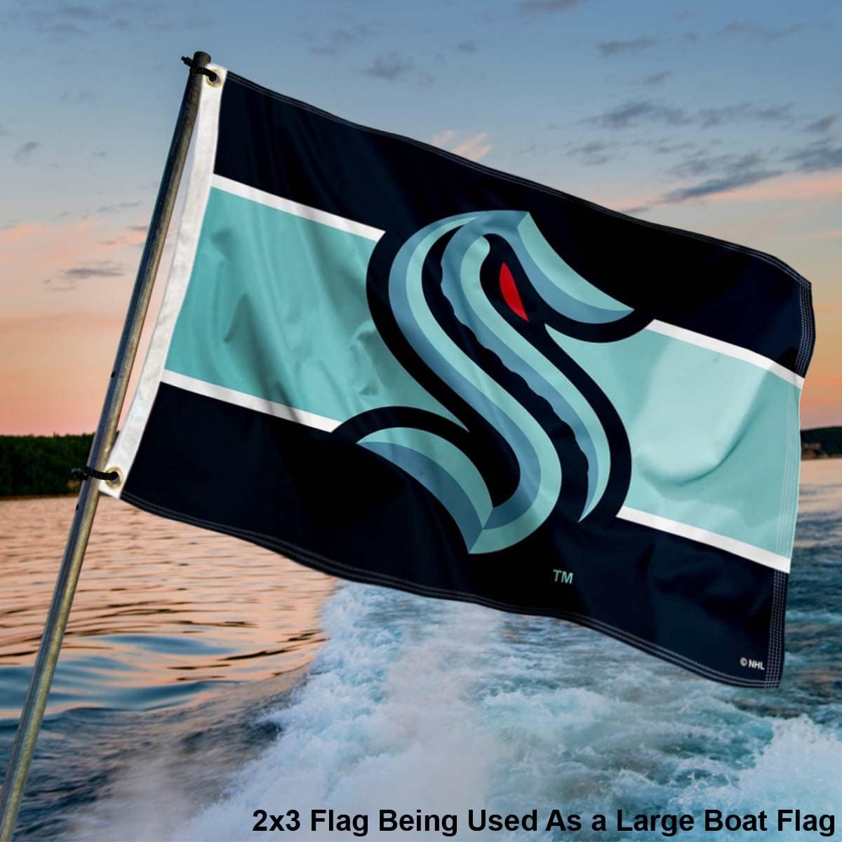 Seattle Kraken Small 2x3 Foot Banner Flag - Image 4