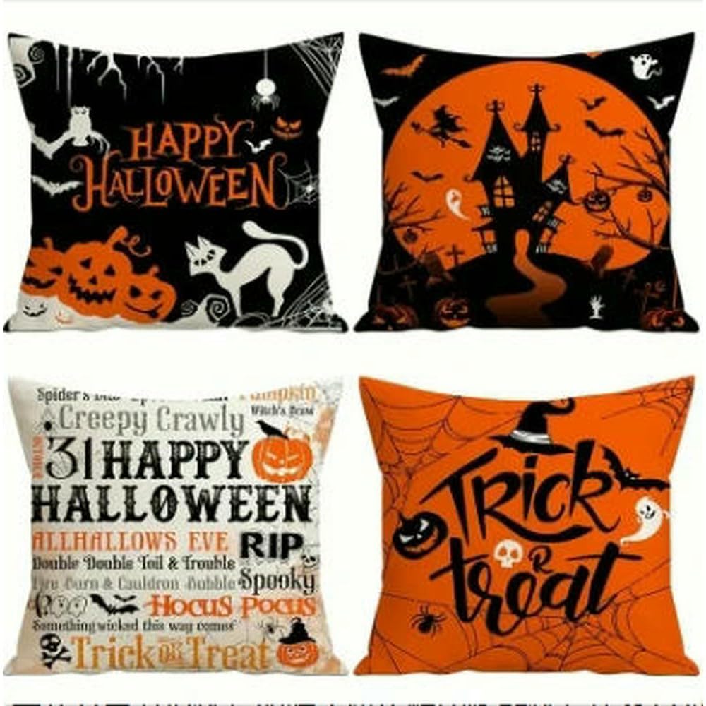 Housses de coussin d'Halloween en lin pour renouveler facilement votre déco