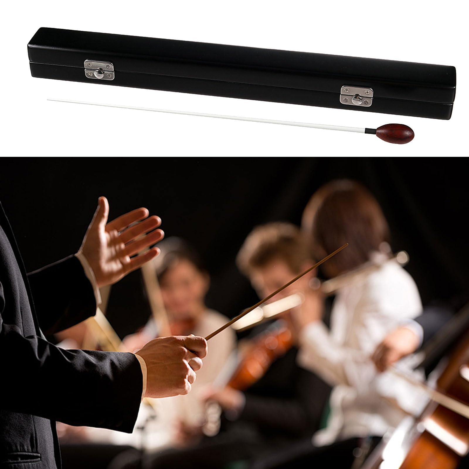 Conductor musical con mango de madera para banda de concierto, líder de sinfonías, accesorio de director coral, mango de madera roja, conductor musical para banda de concierto