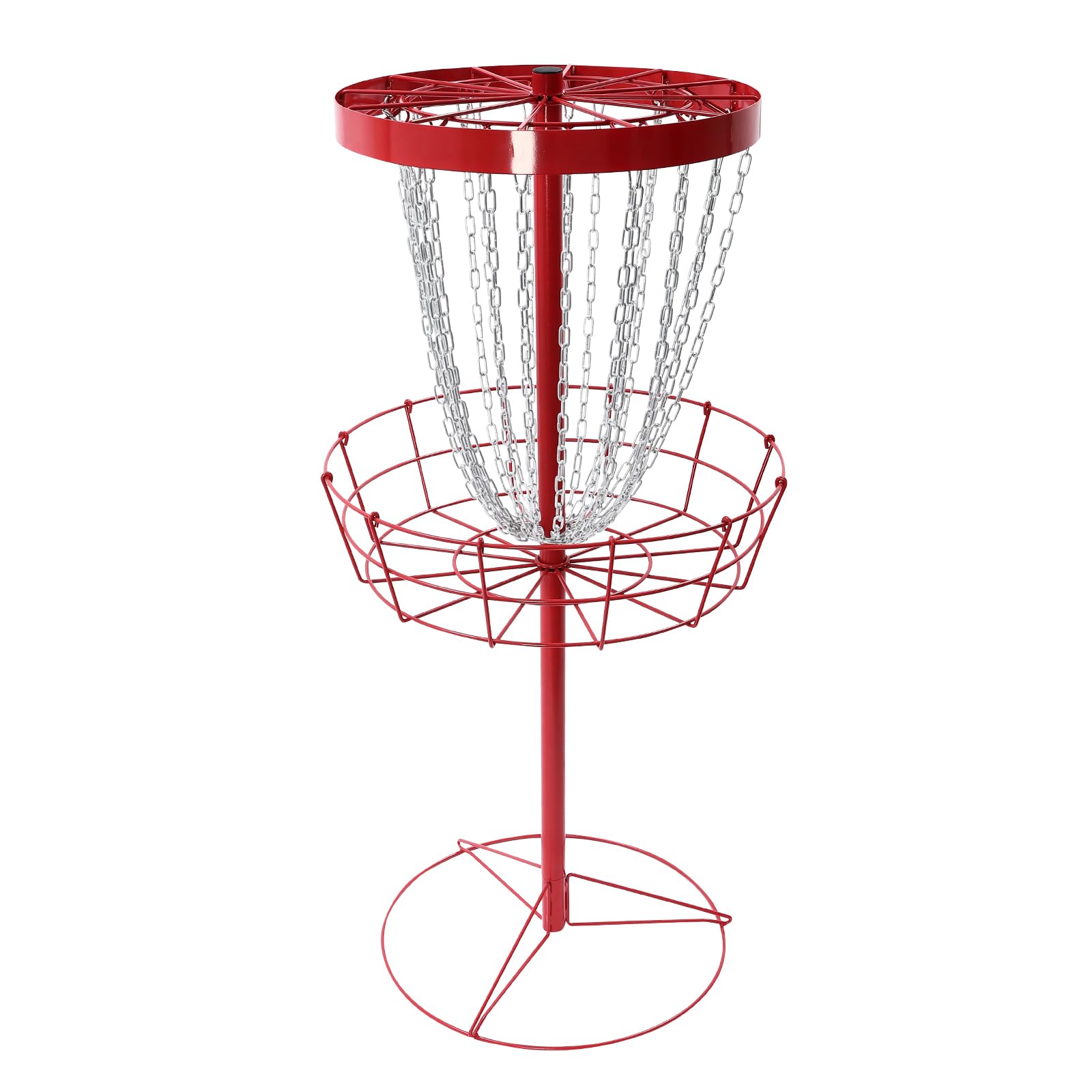 Cesta de golf de disco, altura 132 cm, cadena de doble capa, portátil, portátil, cesta de golf de disco para principiantes, personas mayores
