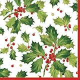 Paper Napkins Holiday Party Christmas Party Supplies Decorations Dinner Napkins Holly Pk 40