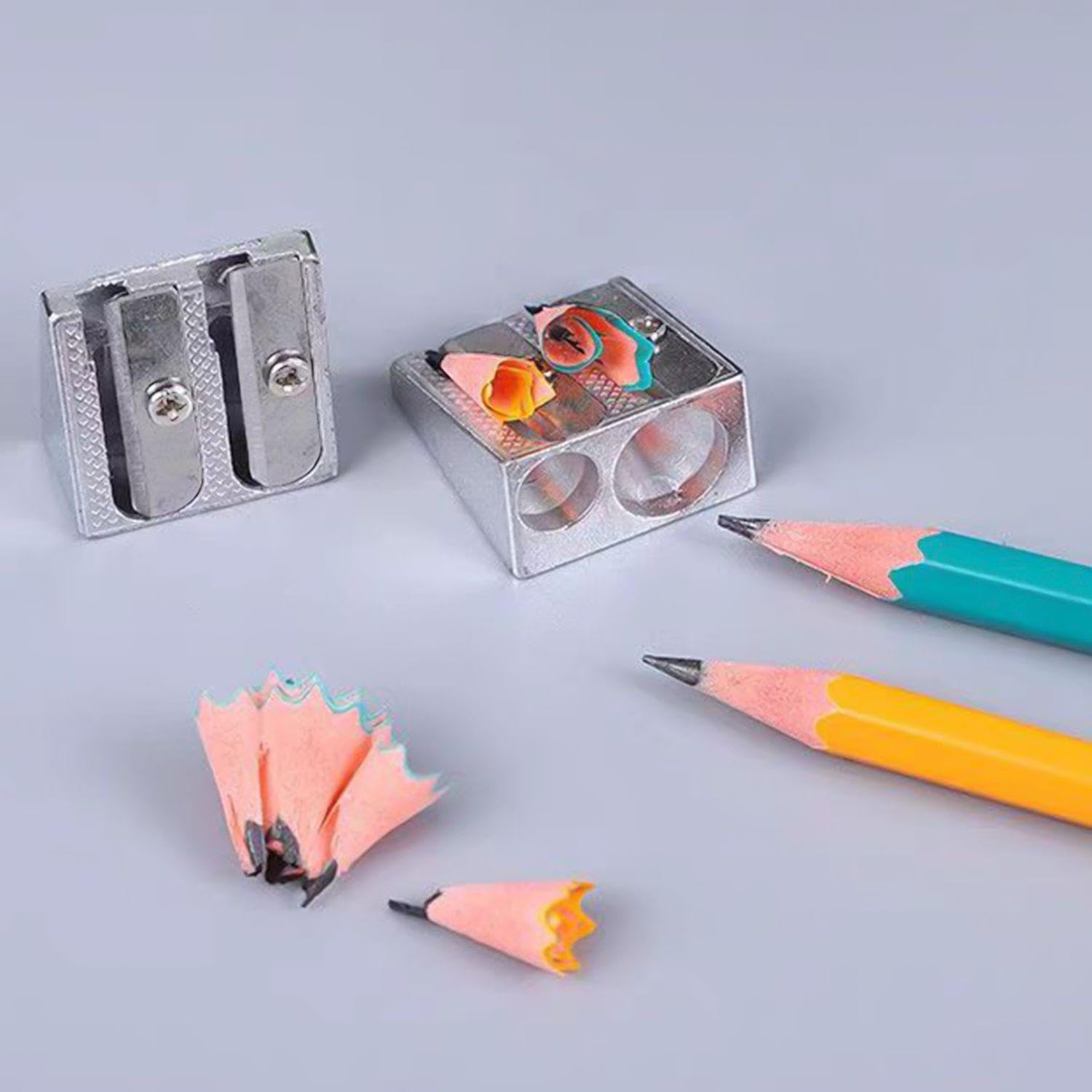Temperamatite In Metallo 3 Pezzi, Temperamatite A Doppio Foro, Cancelleria Per Studenti, Temperamatite Per Bambini, Temperamatite Piccolo, Temperamatite Portatile