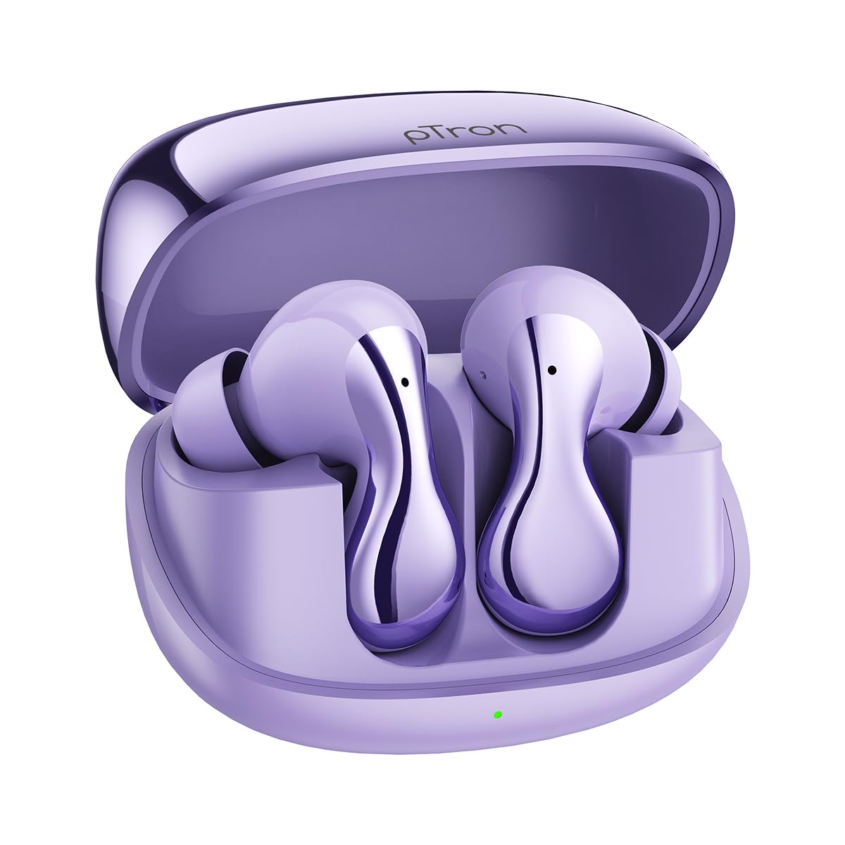 pTron Bassbuds Tango in-Ear TWS Ear Buds w/Custom EQ, 50hrs Playtime, Pristine Sound, Dual Mic, TruTalk ENC Calls, Mobile App, Wireless Bluetooth V6.0, Touch Controls, Type-C Charging, IPX5 (Lilac)-image-7
