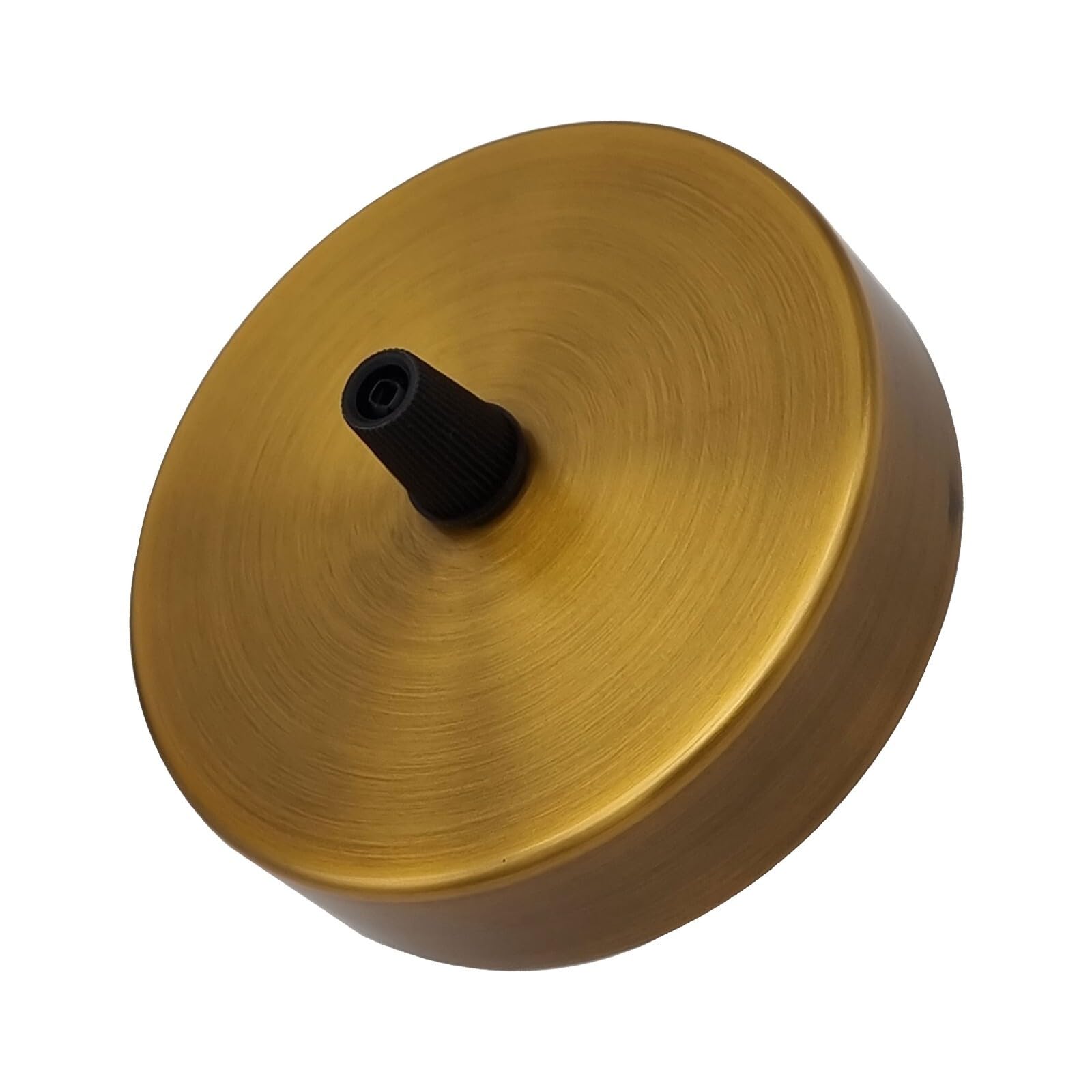 Yellow Brass Metal Ceiling Rose 100mm Round Ceiling Plate With Cord Grip for Pendant Light Fitting Ceiling Lamp Cover Plate Vintage Style Lighting Accessory for Home Kitchen Bedroom Lounge Office โ image 1