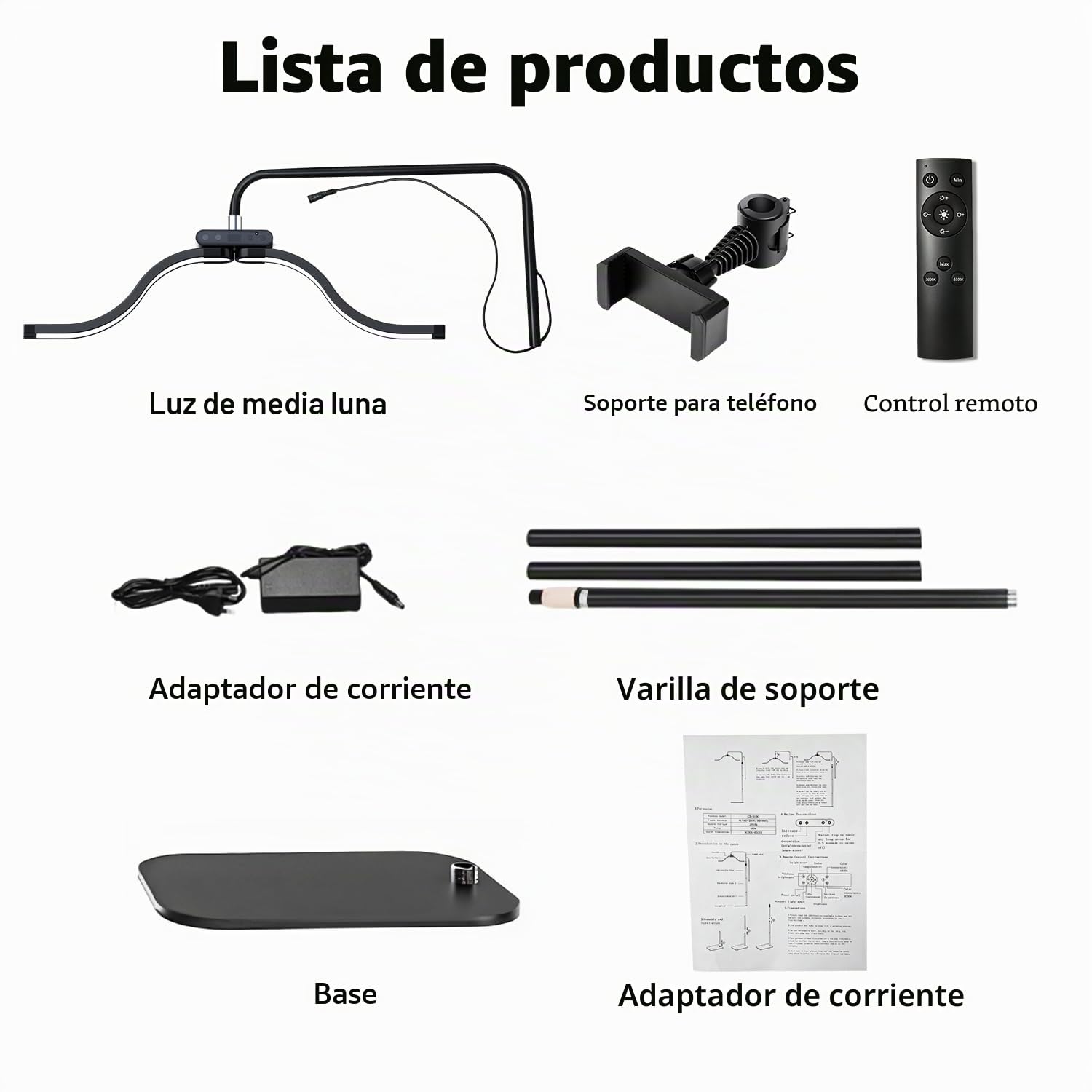 Nubes Lampara de Pie Lámpara para Extensiones de Pestañas con Soporte para Teléfono, Tatuador, Técnico de uñas: Luz de – Anillo LED de Belleza fría-Lámpara Cálida con Brillo y Altura Ajustables