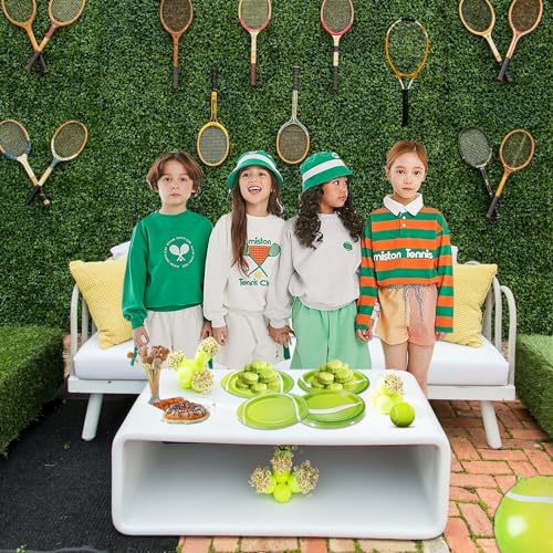 PTECDROTS 40 peças de decoração de pratos de festa de tênis – incluindo pratos de bola de tênis de 2