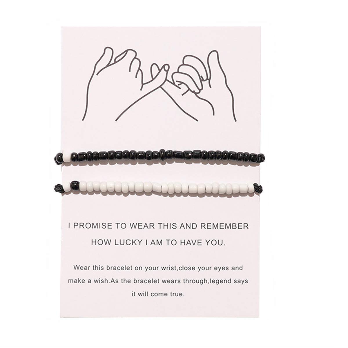 Sponsored Ad - Pinky Promise Distance Matching Bracelet, Best Friend Bracelets Matching Couple Bracelet for Bff Friendship Relationship Boyfriend Girlfriend Valentines Gift