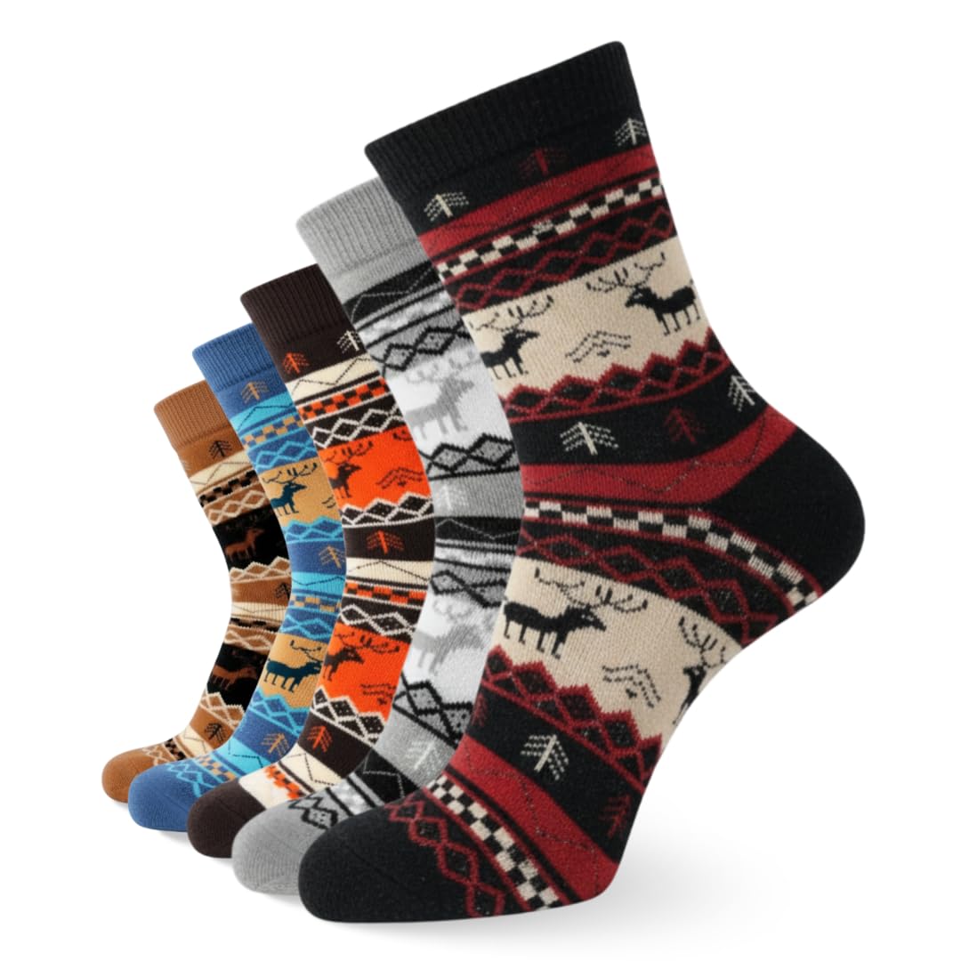 Sockscarving Women's Winter Thermal Socks, Pattern Wool Blend Socks, Crew Length, Luxury Thick Knit Design, Pack of 5 Pairs - Review, Price and Buying Guide