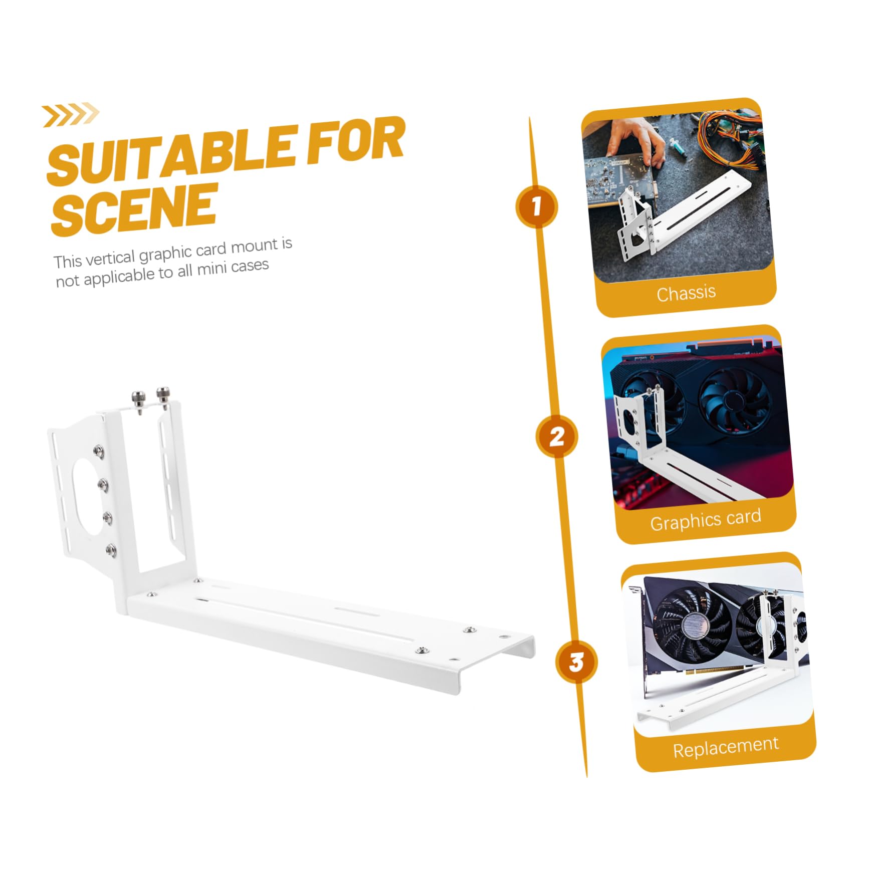 Supporto Scheda Video Verticale Pci-e per Chassis Grandi Bianco