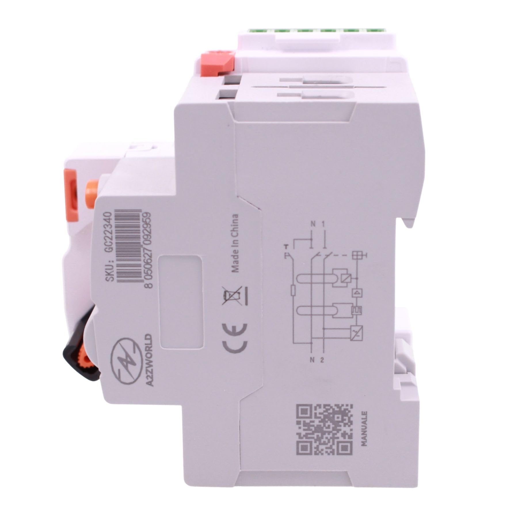 Interruptor diferencial puro WIFI Rearme automático, RCCB tipo B 10kA, Idn 30 mA/0,03 A, 40 A, APP Tuya Smart Life, 1P + N, 3 módulos, control remoto y manual