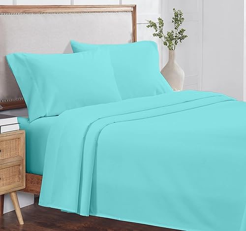 Juego de sábanas de 4 piezas, tamaño Queen, 100% algodón orgánico, sábanas de 800 hilos, suaves y transpirables, sábanas de lujo de 8 a 12 pulgadas