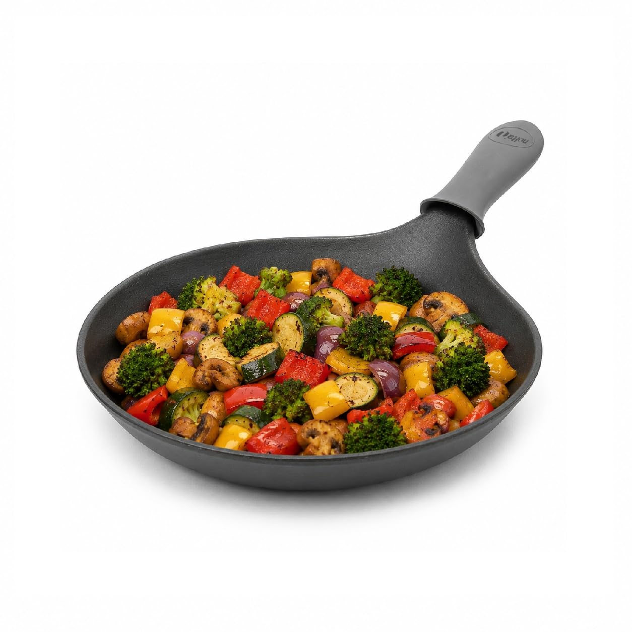 nolta 24cm Cast Iron Fry Pan, Induction, Unlimited Warranty | Pre-Seasoned, 100% Healthy Premium Frying Pan with Silicon Grip Handle (Black)-image-32