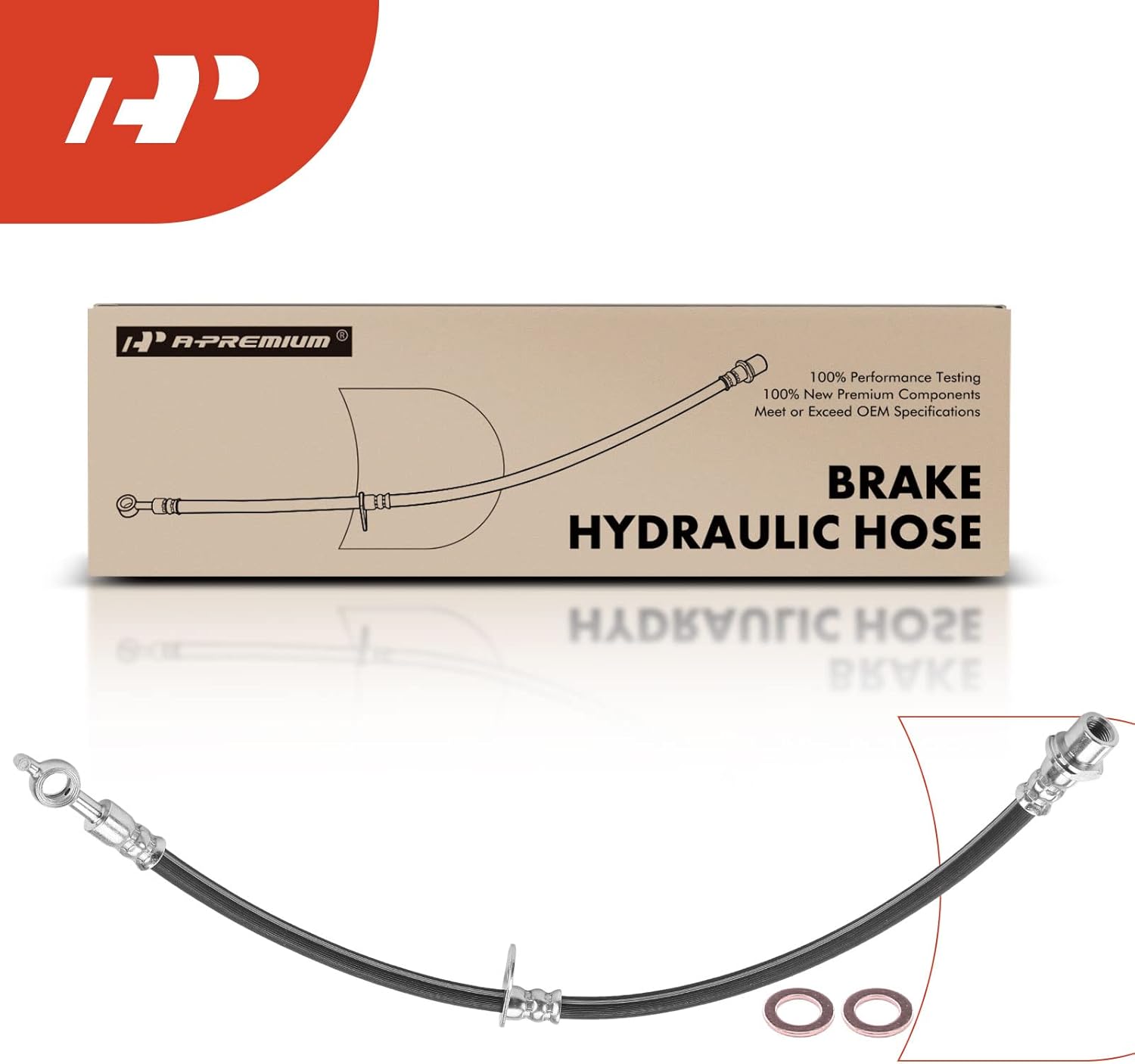 A-Premium Front Driver Brake Hydraulic Hose Compatible with Select Toyota Models - Camry 2007-2011, Avalon 2005-2012 - Replace# 90947A2012