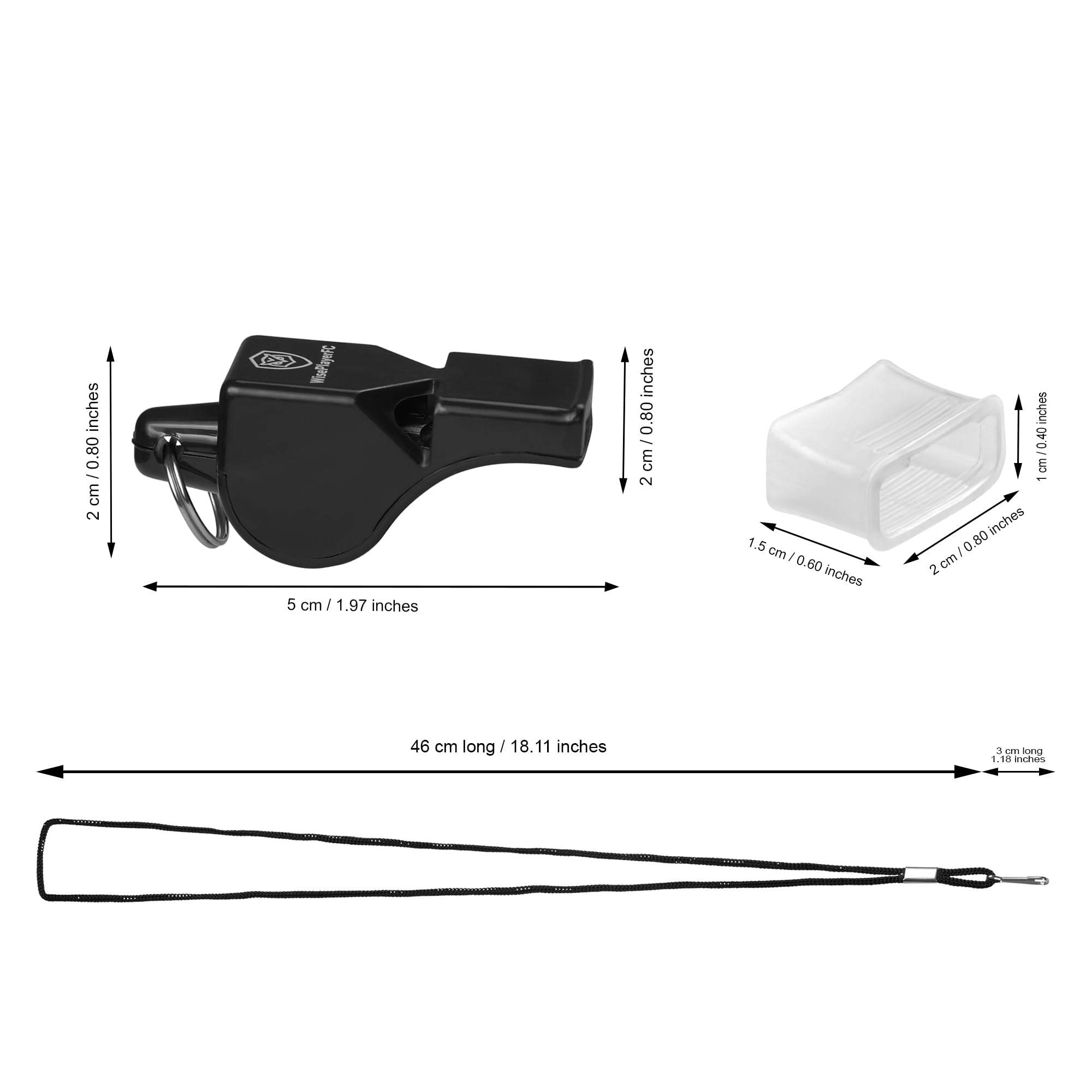 Silbatos para Árbitro de Fútbol 4 Pitos Multicolor con Cordón y Bolsa