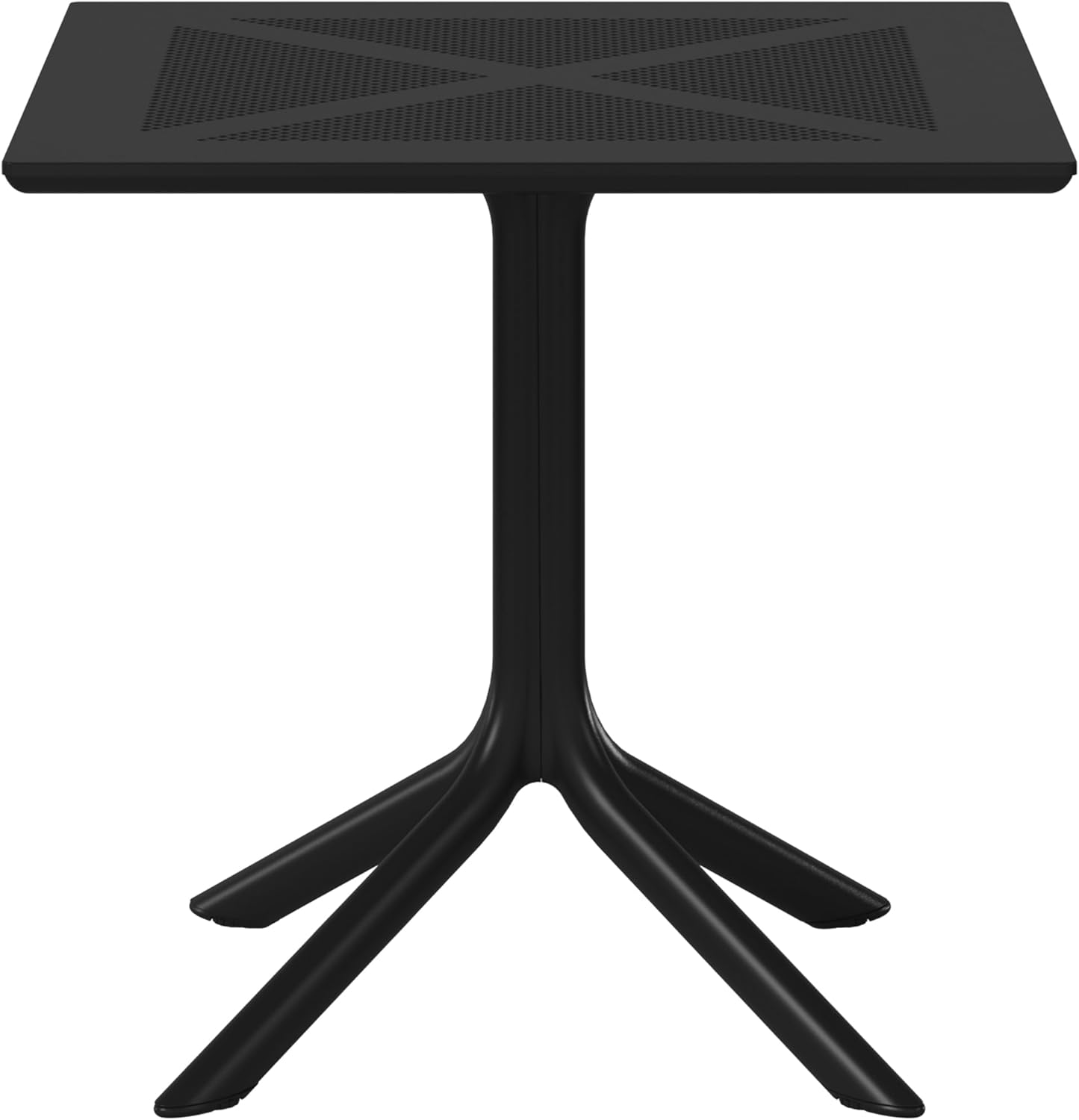 WestinTrends Playa 31.5" Square Plastic Outdoor Patio Dining Table for 4, Black