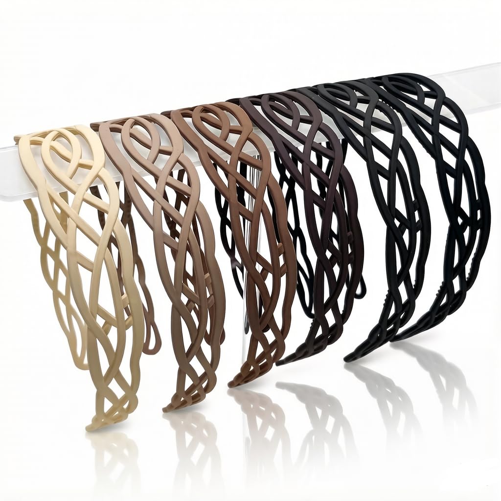 Lattice Design Plastic Headbands for Women Girls , Neutral Color Hairband