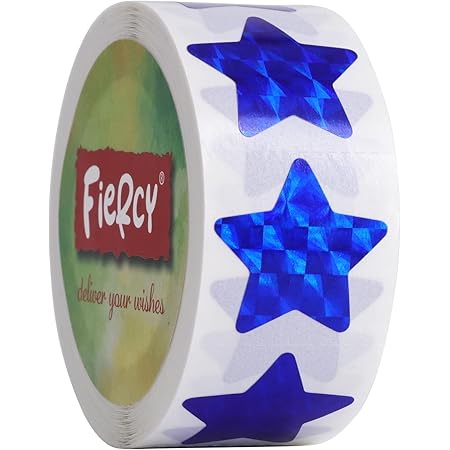 Amazon.com : Fiercy 1 inch Gold Star Stickers with Glitter Holographic ...