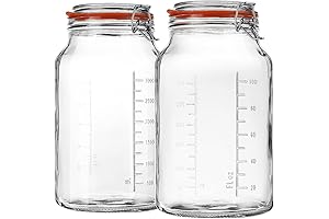 Super Wide-Mouth Glass Jars with Hinged Lids, Gallon