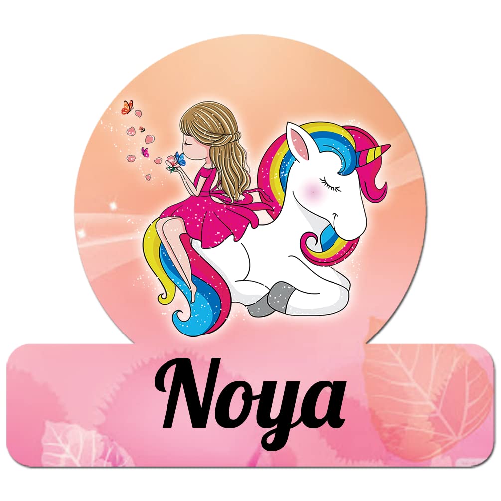 FurnishFantasy Unicorn Customised Fridge Magnet - Best Gift on Happy Birthday, Return Gifts for Kids, Everyday Gifting, Name - Noya